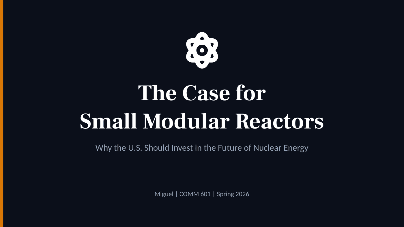 Cover slide titled The Case for Small Modular Reactors